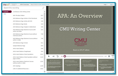 Central Michigan APA presentation image - Panopto Video Platform