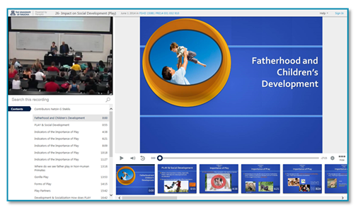 Fatherhood and Child Development presentation thumbnail - Panopto Lecture Capture platform