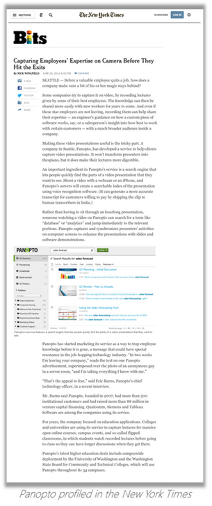 Panopto in New York Times