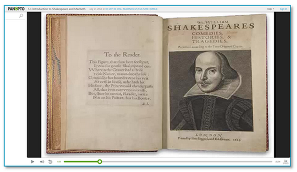 Introduzione a Shakespeare - Panopto Video Platform