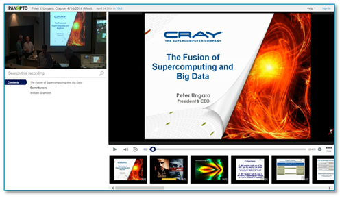 Supercomputing and Big Data - Panopto Online Presentation Platform