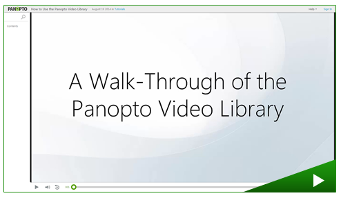A Walk Through of the Panopto Video Library - Panopto Video Platform