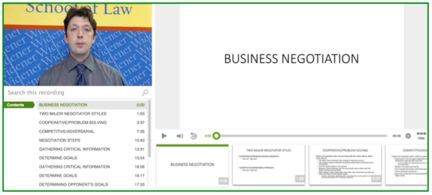 Business Negotiation Lecture - Panopto Video Platform