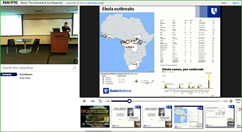 Présentation de l'épidémie d'Ebola - Plate-forme vidéo Panopto