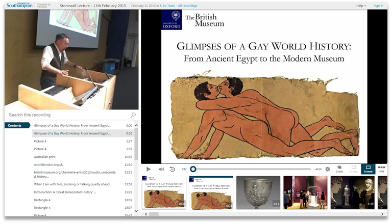 Glimpses of a Gay World History - Logiciel de présentation vidéo Panopto