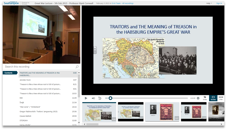 Traitors and Treason in the Great War - Panopto Video Presentation Software