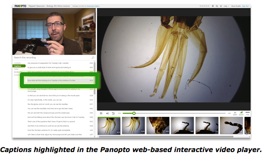 ADA Section 508-konforme Untertitelung - Panopto Lecture Capture Platform