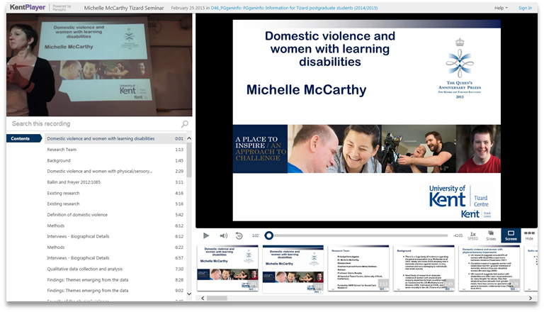 Domestic Violence and Women with Learning Disabilities - Panopto Video Knowledge Sharing Platform