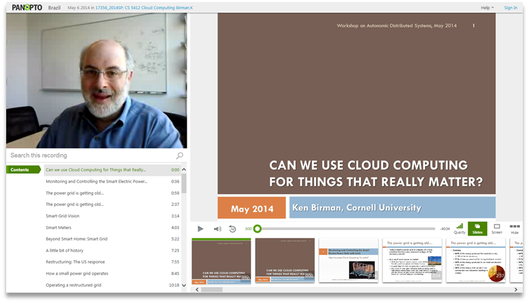 Can we use cloud computing for things that really matter - Panopto Video Presentation Platform