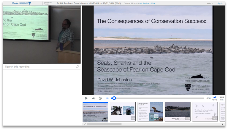 Consequences of Conservation Success - Panopto Video Presentation Platform