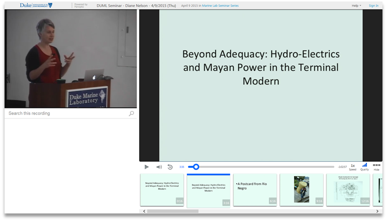 Hydro Electrics and Mayan Power - Panopto Video Presentation Platform