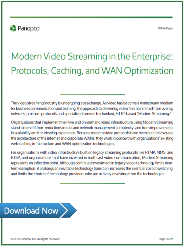 White paper sullo streaming video - Panopto