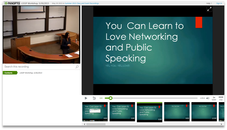 Learn to Love Networking - Panopto Video Presentation Platform