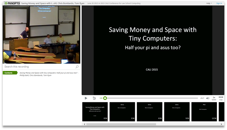 Saving Money with Tiny Computers - Panopto Video Presentation Software