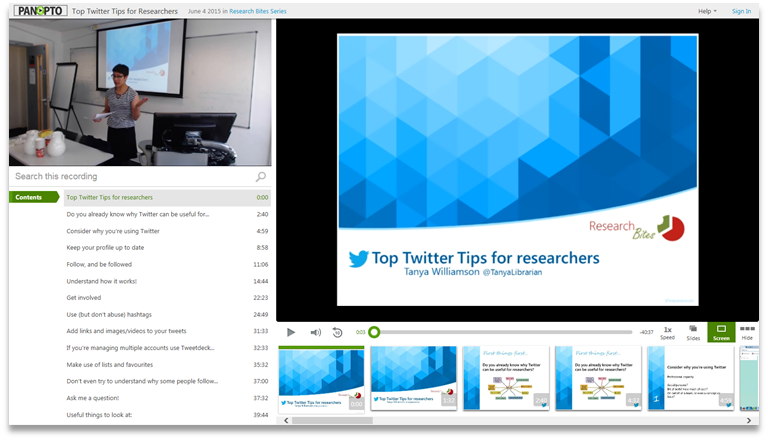 Top Twitter Tips - Panopto Video Presentation Software