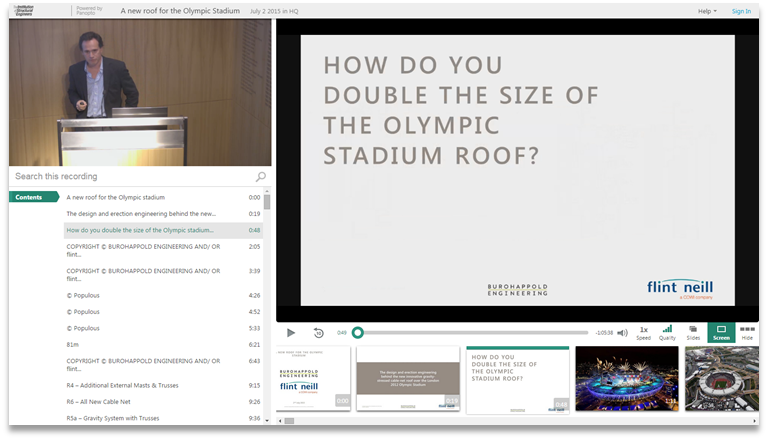 Double The Size of the Olympic Stadium Roof - Panopto Video Presentation Platform