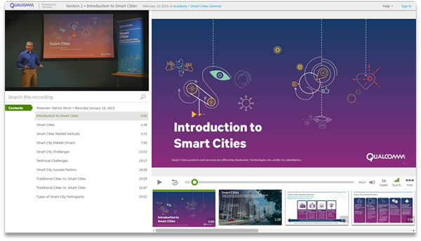 Smart Cities Qualcomm - Software di presentazione video Panopto