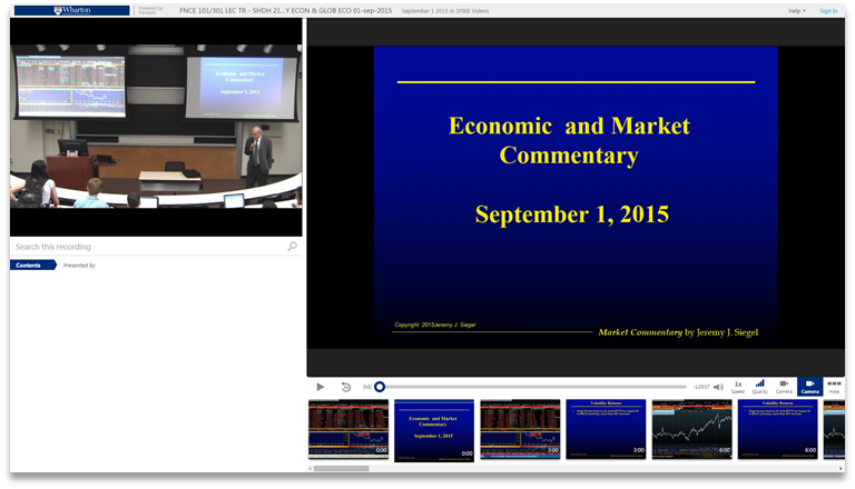 Market and Economy Commentary - Panopto Video Presentation Software