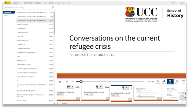 Conversations sur la crise actuelle des réfugiés - Panopto Video Presentation Software