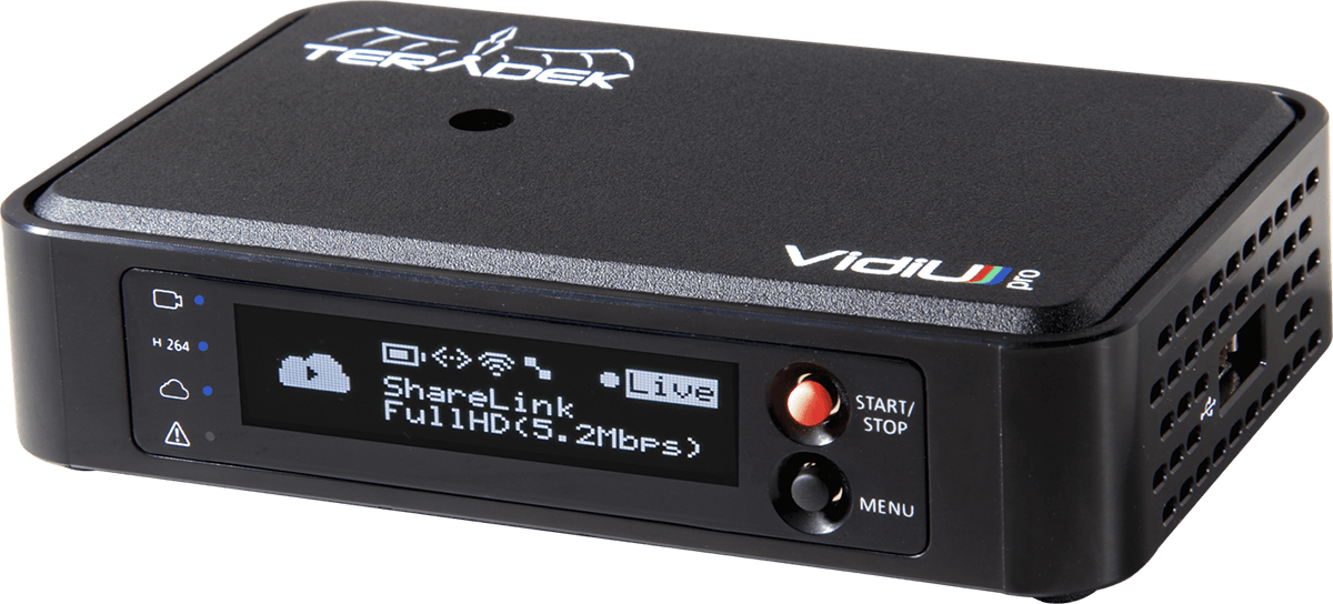 Teradek’s Vidiu series of portable encoders can transmit wirelessly from cameras to Panopto.