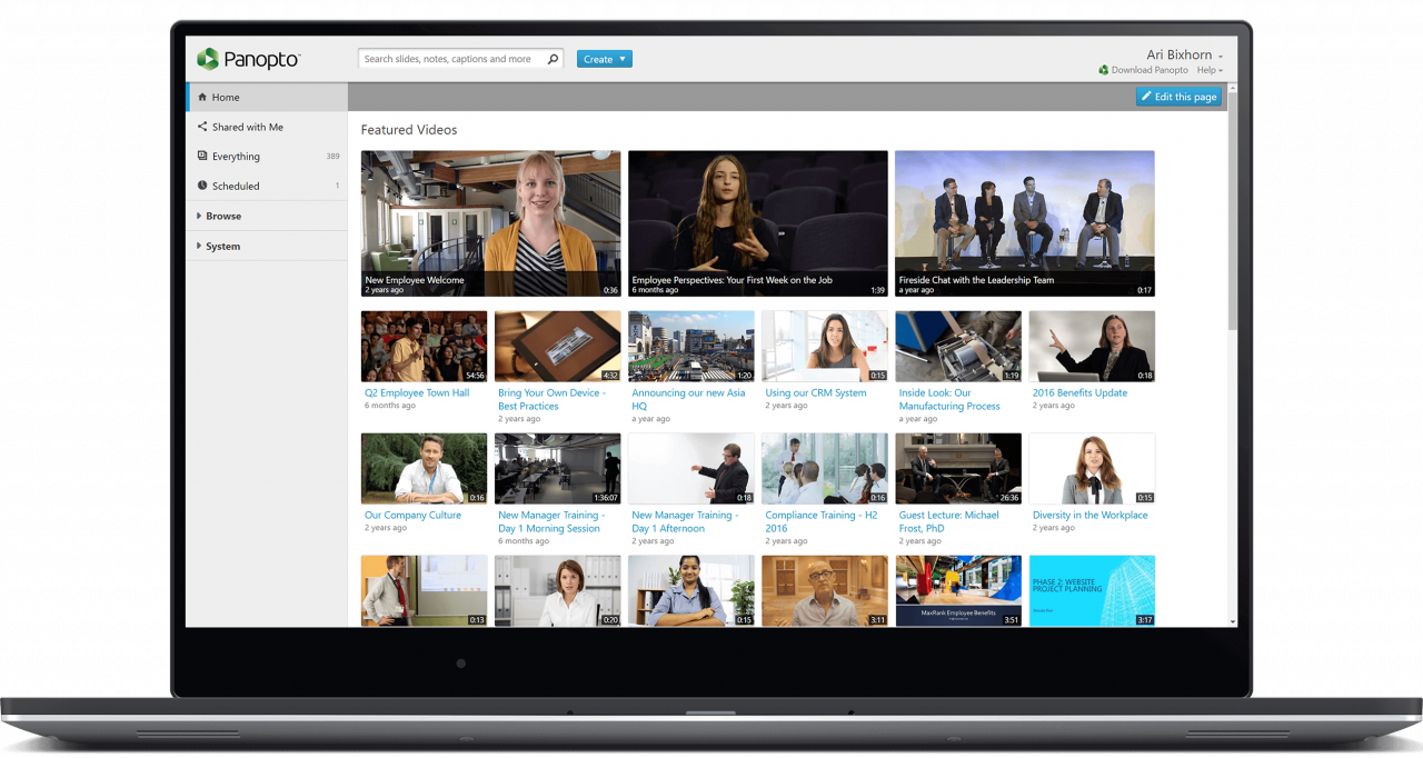 Create an internal learning video platform with Panopto