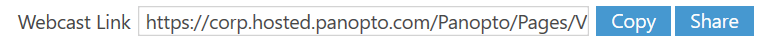 Copying a live webcast link in Panopto