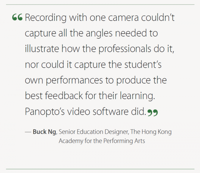 Panopto in der Hongkong Academy for Performing Arts