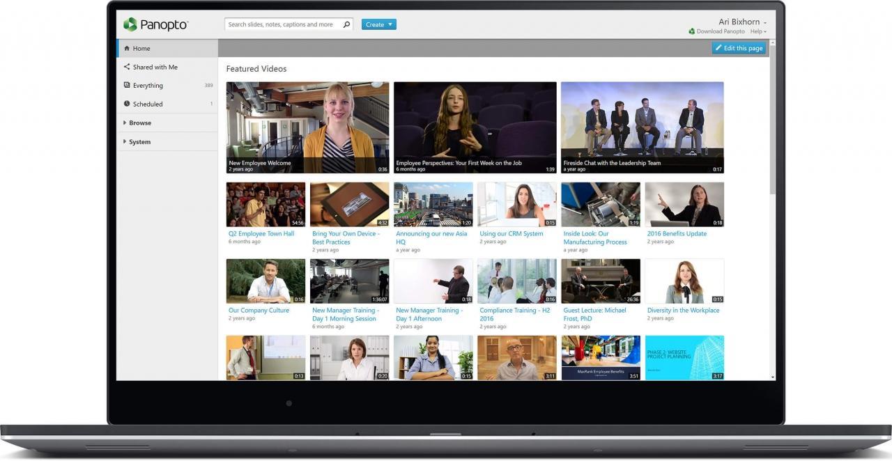 Panoptoの企業向け動画ソフトウェアを使えば、動画の録画からライブ配信、管理、共有まで組織全体で簡単に行うことができます。