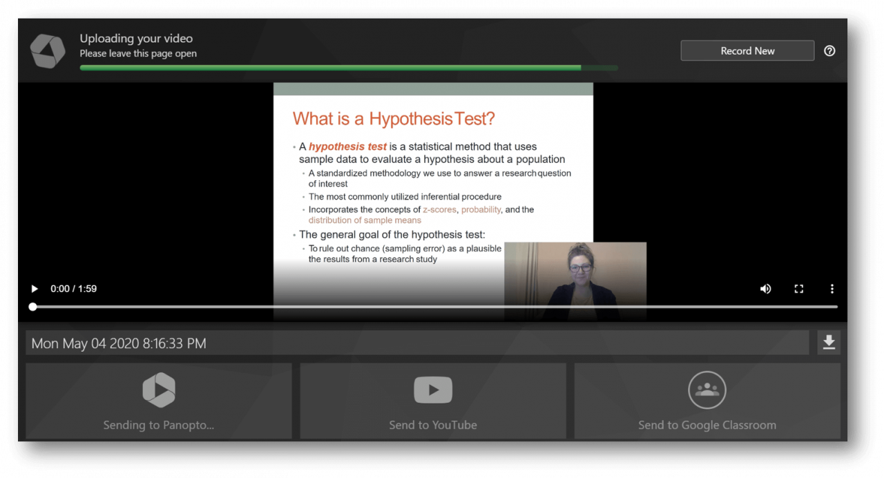 Share video recordings of PowerPoint presentations online