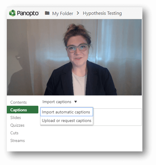 Free, automatic captioning in Panopto Pro