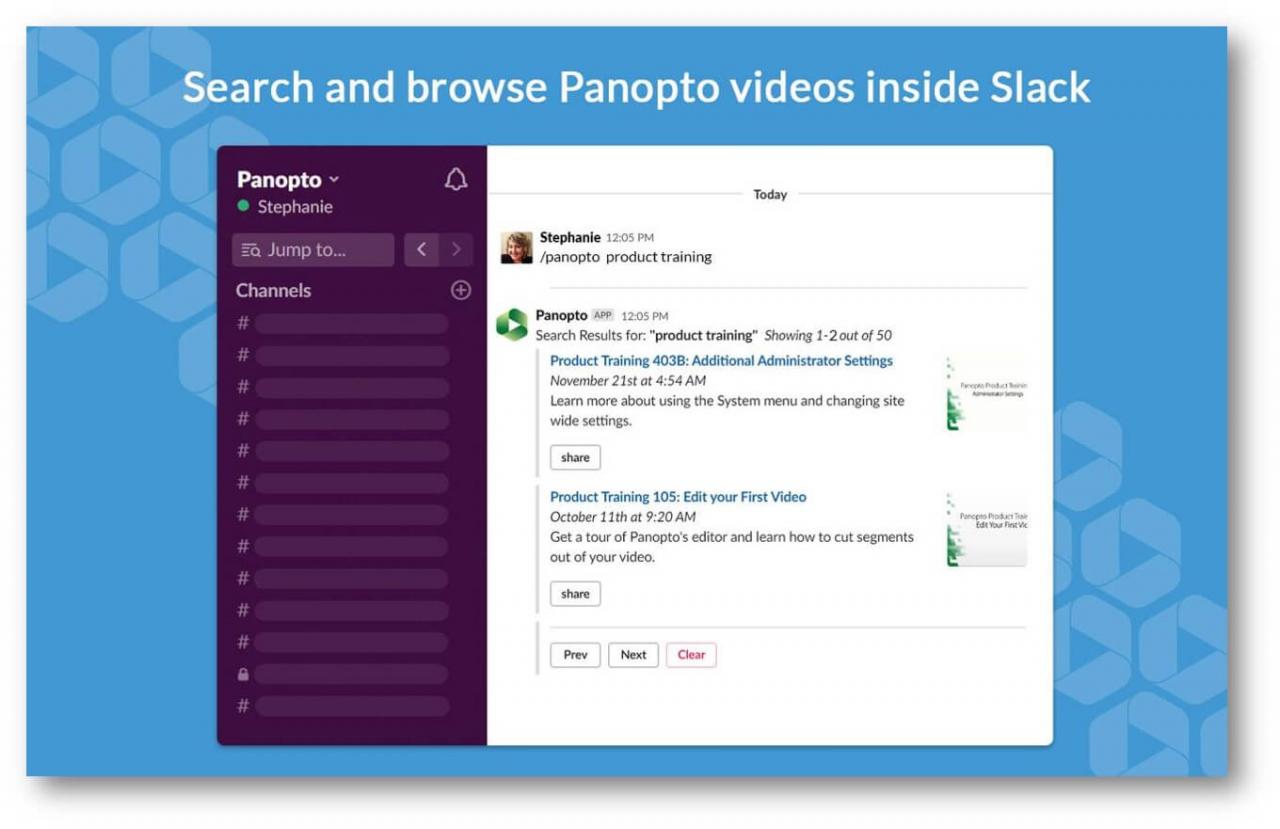 Zoom-Aufzeichnungen sicher in Slack mit Panopto teilen