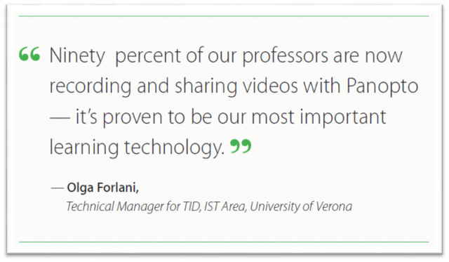 The most valuable learning technology at University of Verona - Panopto