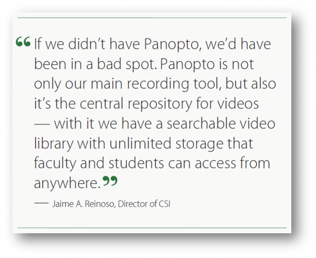 Saving the semester with Panopto 