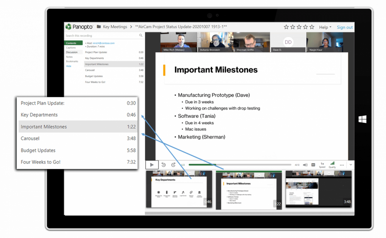 Add Smart Chapters and a visual index to weConnect recordings in Panopto