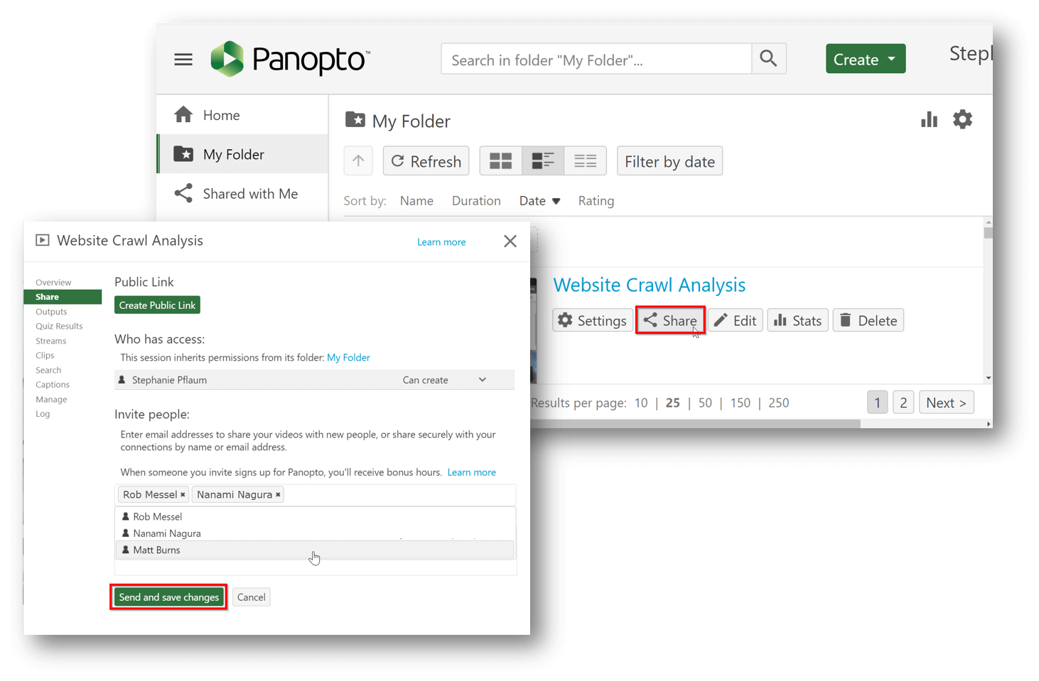 Panopto와 안전하게 비디오 공유하기